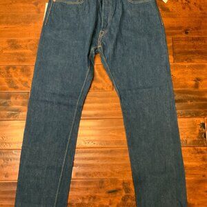 pure blue Syoaiya Greencast Indigo Denim Tapered Selvedge Blue Jeans Size 40 NWT
